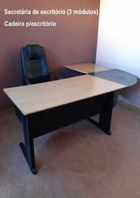 Secretária de escritório composta por 3 módulos + cadeira