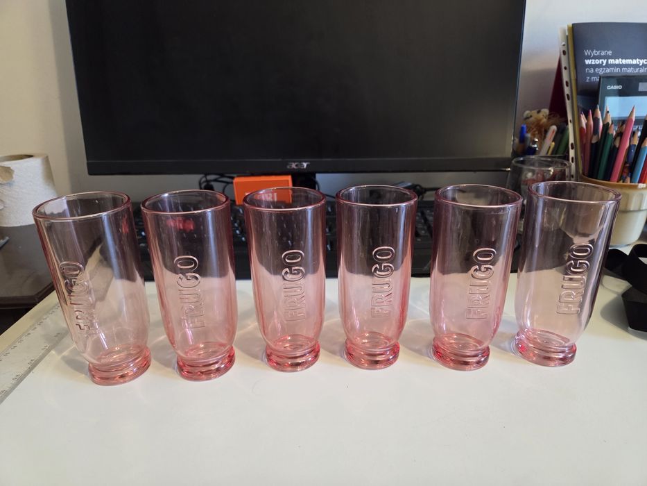 Zestaw 6 szklanek Frugo, kolor rozalinowy