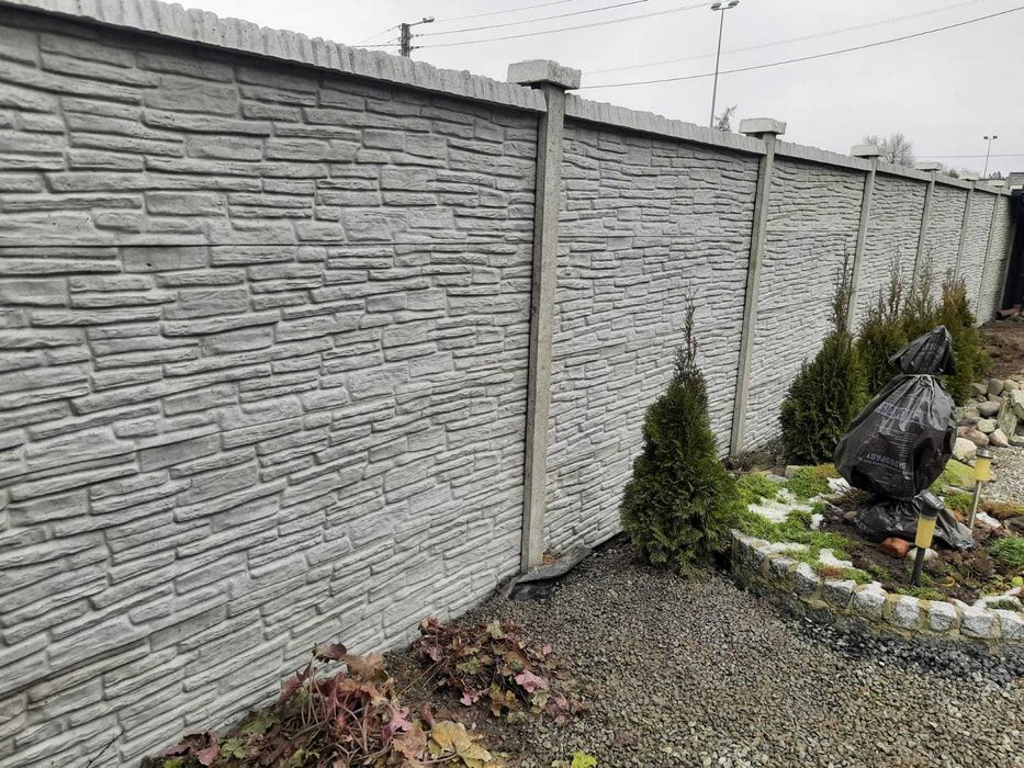 Jednostronne ogrodzenie - wzór łupek nowy