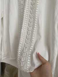 Bluzka tunika  L- XL biała na  długi rękaw boho lato