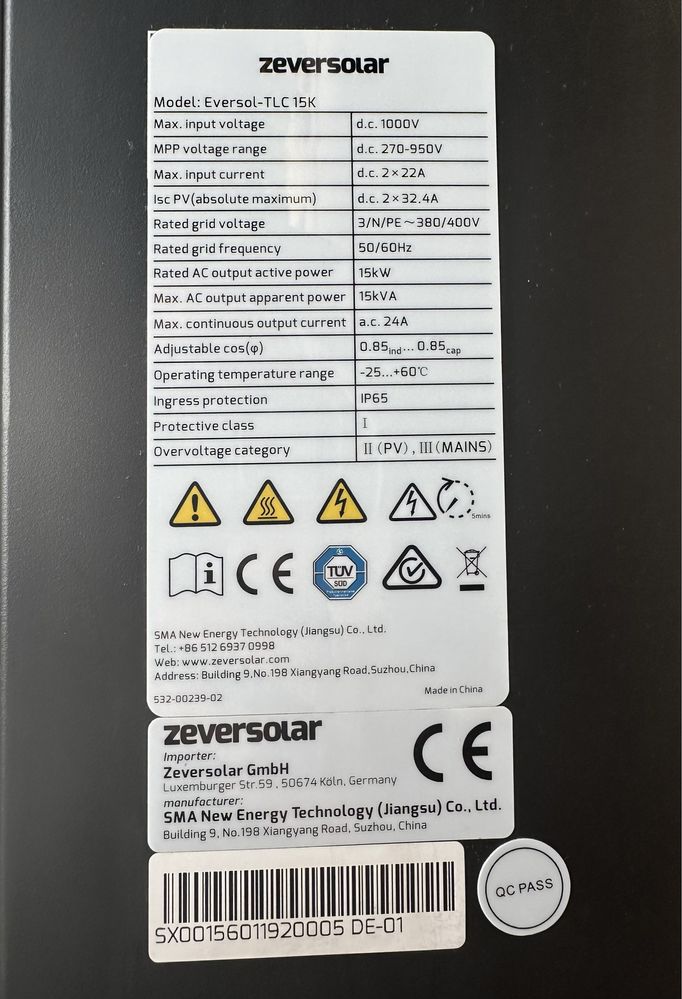 Falownik Zeversolar 15 kW 3 fazowy grupa SMA 4 stringi z ZeverCom