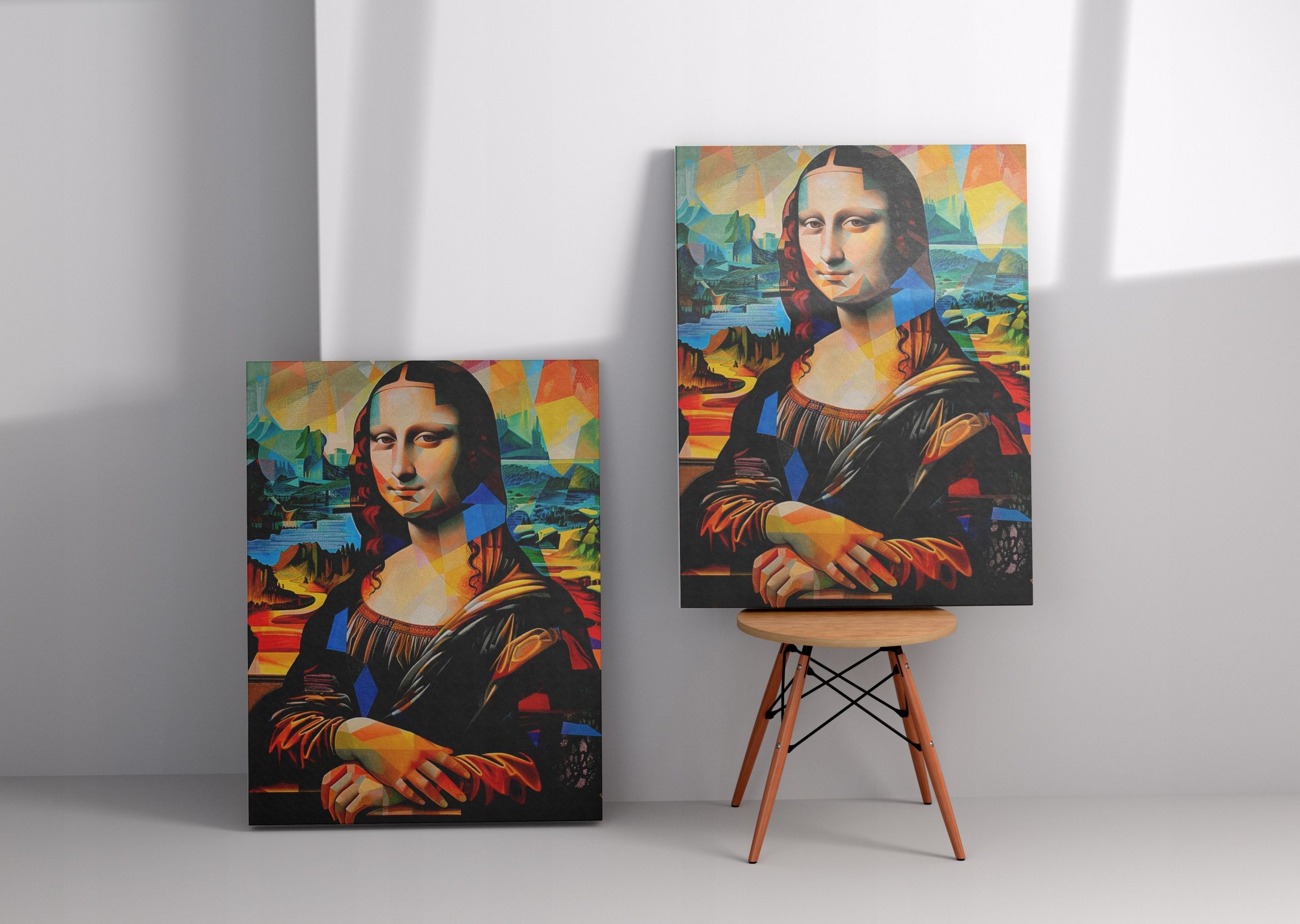 Obraz na Płótnie Mona Lisa w Stylu Picassa 90x120 cm do Salonu