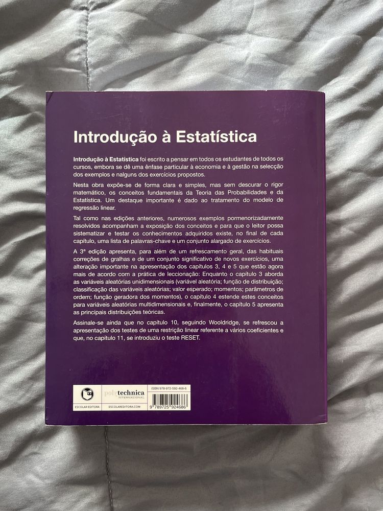 Livro “Introdução à Estatistica” 3a edição