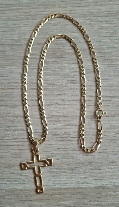 Fio em Ouro com Cruz Malha 3+1 / 19.2 Quilates