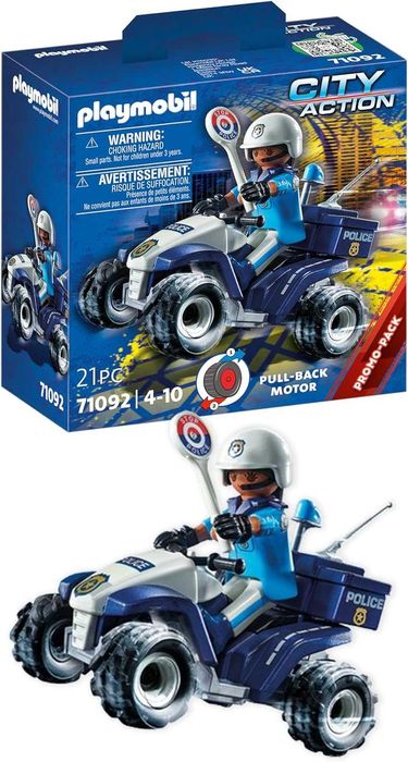 PLAYMOBIL City Action 71092 Policyjny Speed Quad napęd wsteczny od4lat