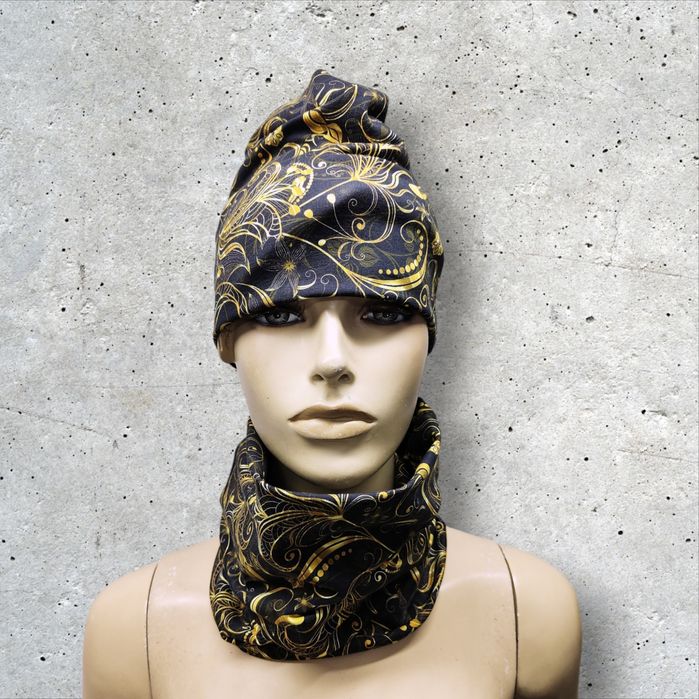 Czapka komin szalik damska młodzieżowa wiosenna dwuwarstwowy nowy