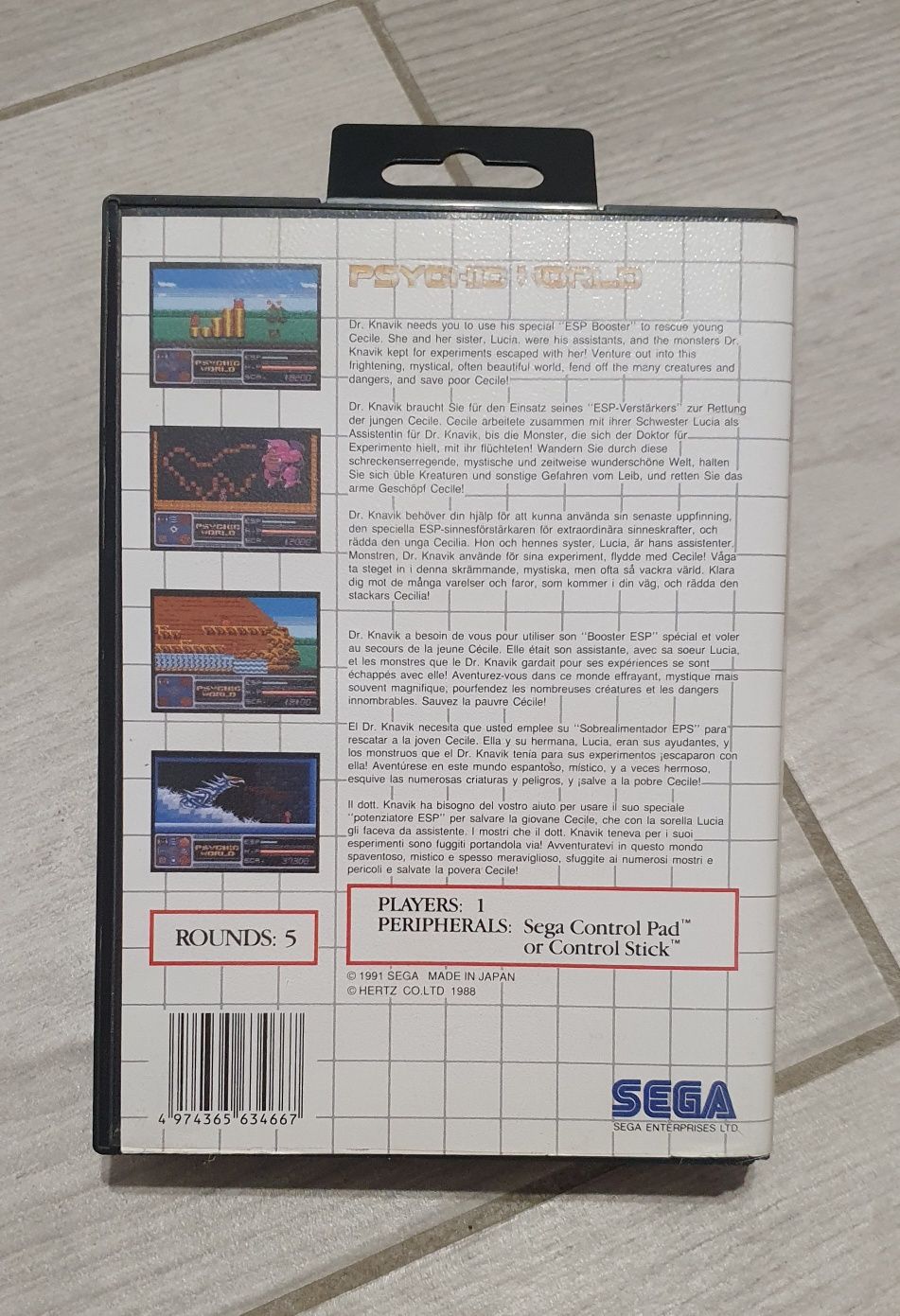 Gra Psychic World Sega Master system