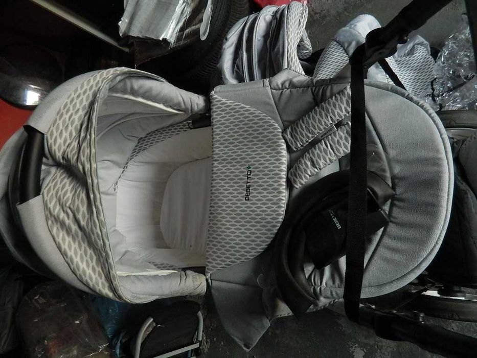 wózek Holland Bebetto 2w1 szary grafit cały komplet gondola spacerówka