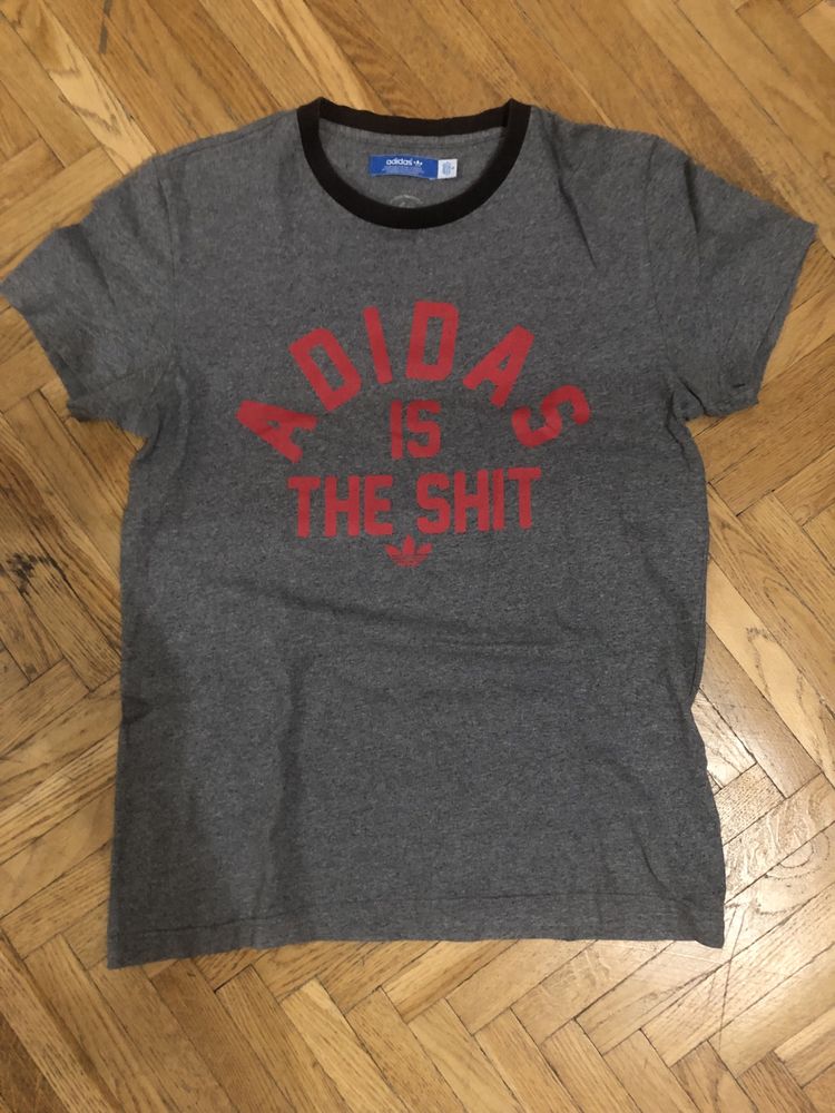 Футболка Adidas Originals - “is the shit”, уличный стиль, размер S/M