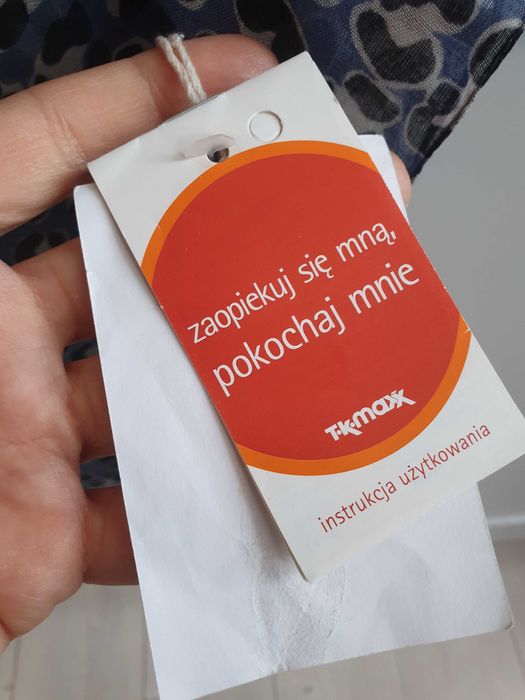 Niebieska chusta szalik apaszka panterka nowa z metką TK Maxx modal