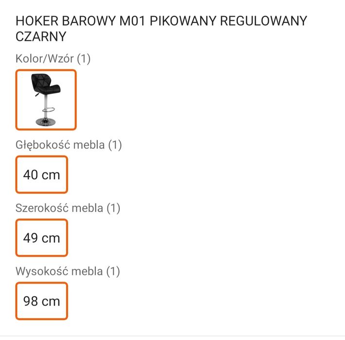 Dwa hokery krzesła barowe czarne