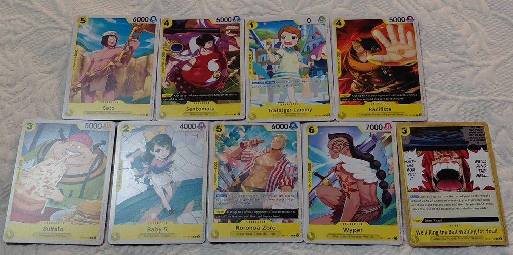lote de 283 cartas one piece tg op12