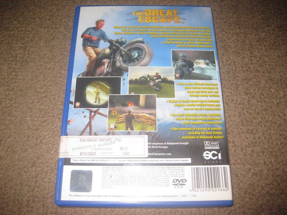 Jogo "The Great Escape" para Playstation 2/Completo!