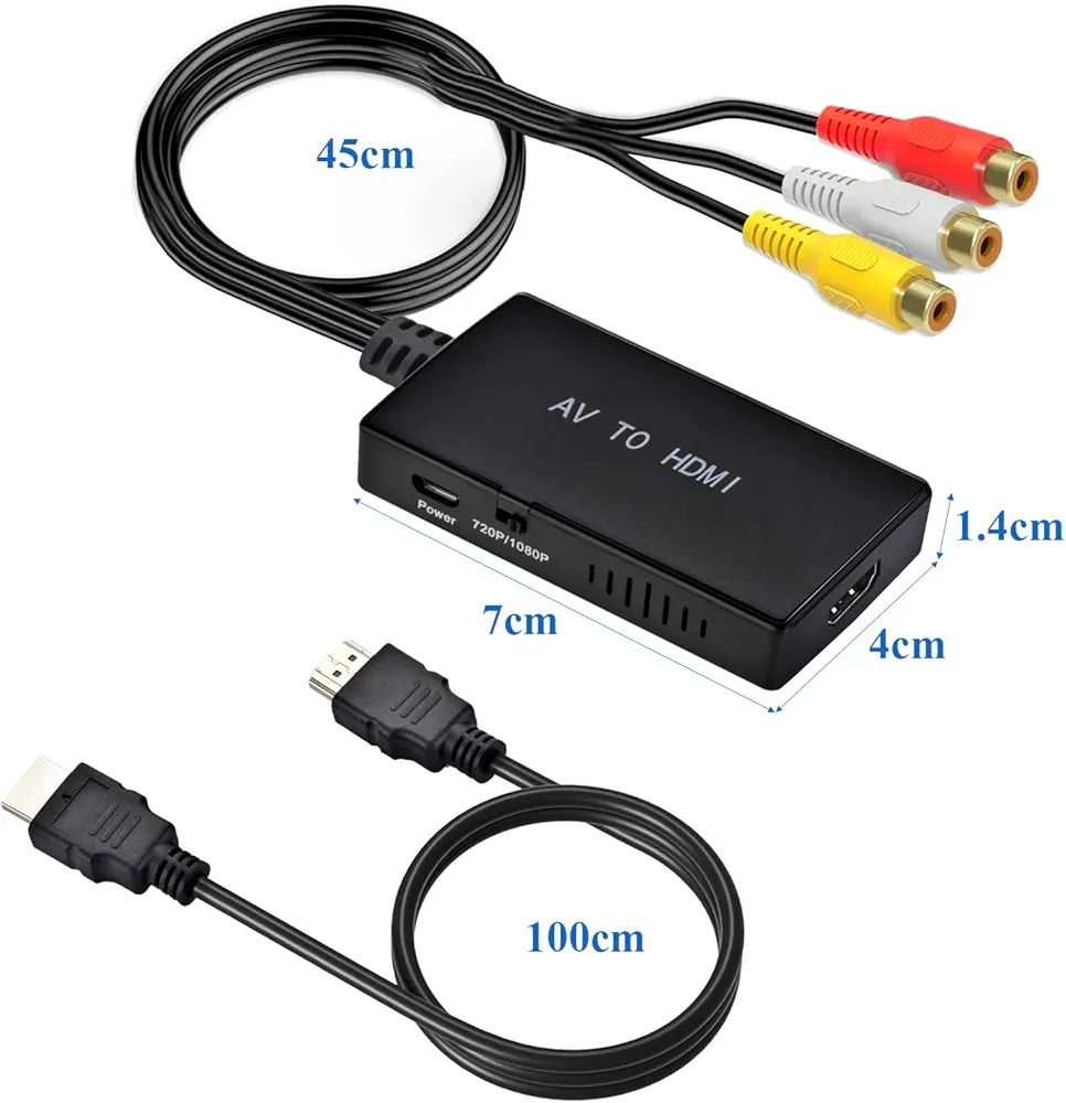 Konwerter AV na HDMI RCA na HDMI  adapter cinch