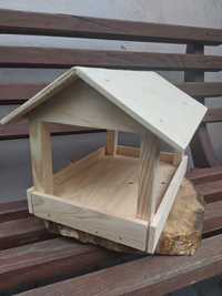 Karmnik dla ptaków drewniany nowy