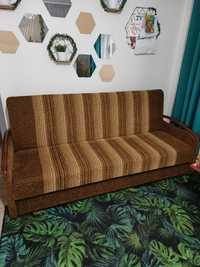Brązowa kanapa sofa wersalka stan idealny
