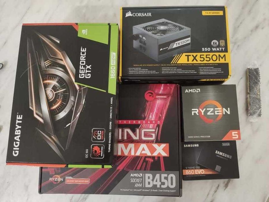 GB GTX 1660 SUPER, Corsair TX550M, SSD 512GB