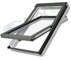 Okno Fakro PTP-V U4 78x118   kolory RAL 7016 i RAL 7022