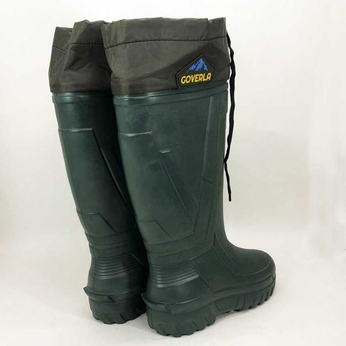 Якісні утеплені гумові чоботи високі.резинові сапоги утеплені чоловічі