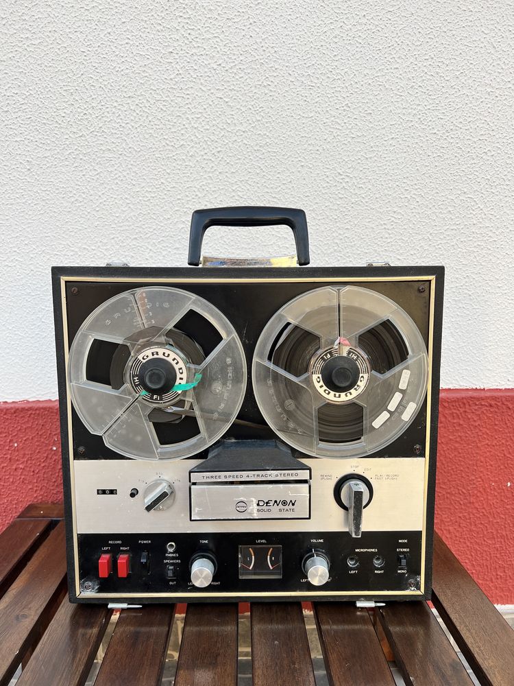 denon solid state three speed 4 - track stereo