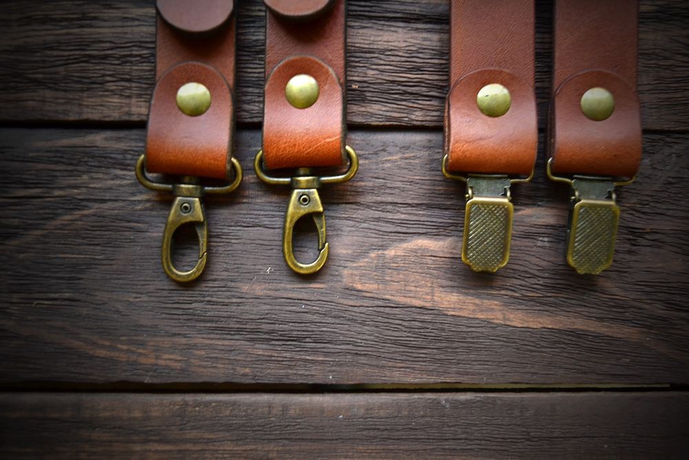 Кожаные подтяжки. Подтяжки из кожи. Мужские подтяжки. Ручная работа.