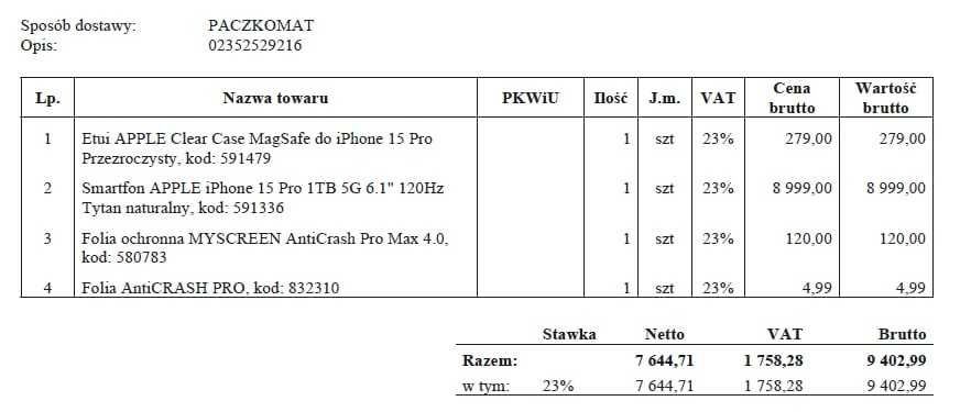 iPhone 15 Pro 1TB Tytan