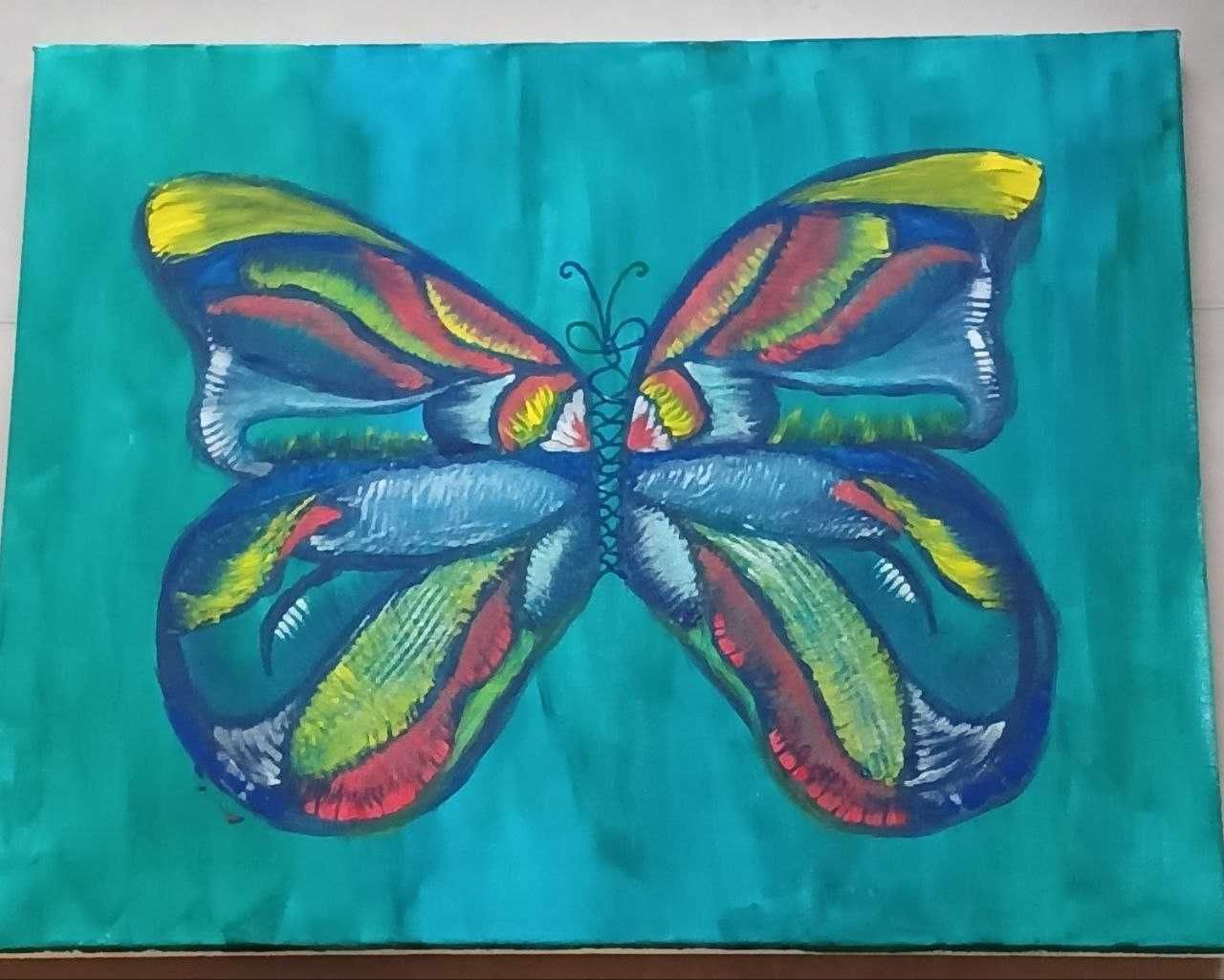 Obraz motyl płótno akryl 50x40