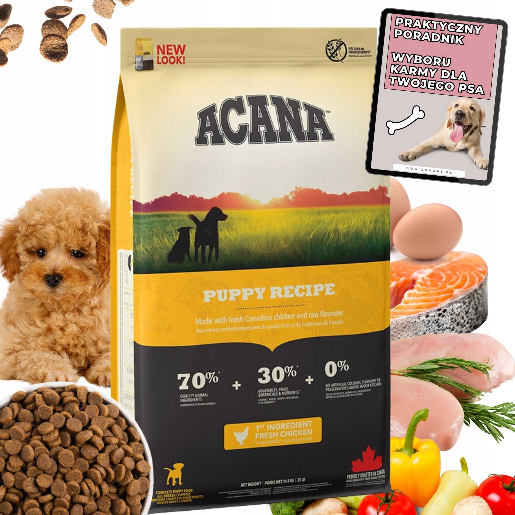 ACANA Puppy & Junior 17 kg – Pełnoporcjowa Karma dla Szczeniąt +GRATIS