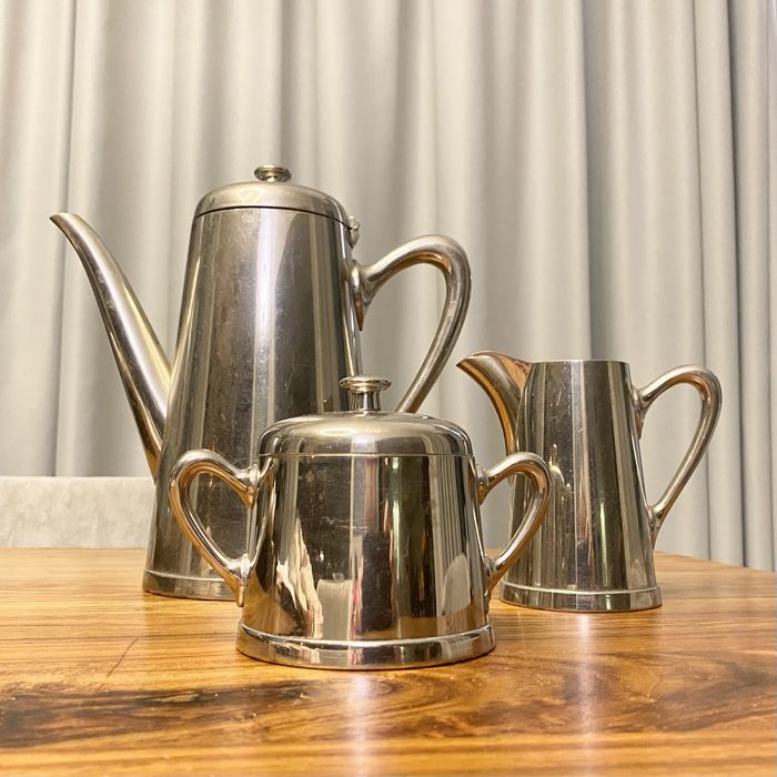 Zestaw do herbaty, sygnowany F&W Fleitmann Witte, kolekcjonerski