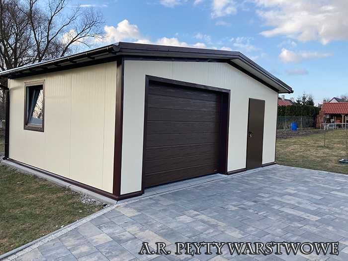 Garaż z płyty warstwowej garaż ocieplany hala przemysłowa  EPS PIR