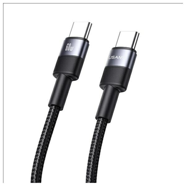 USAMS Kabel USB-C na USB-C 60W 1.2m      Aluminum Alloy Data Cable SY