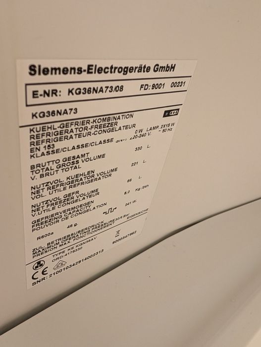 Frigorífico Siemens KG36NA73/08 330L – Funciona 100% – 140€