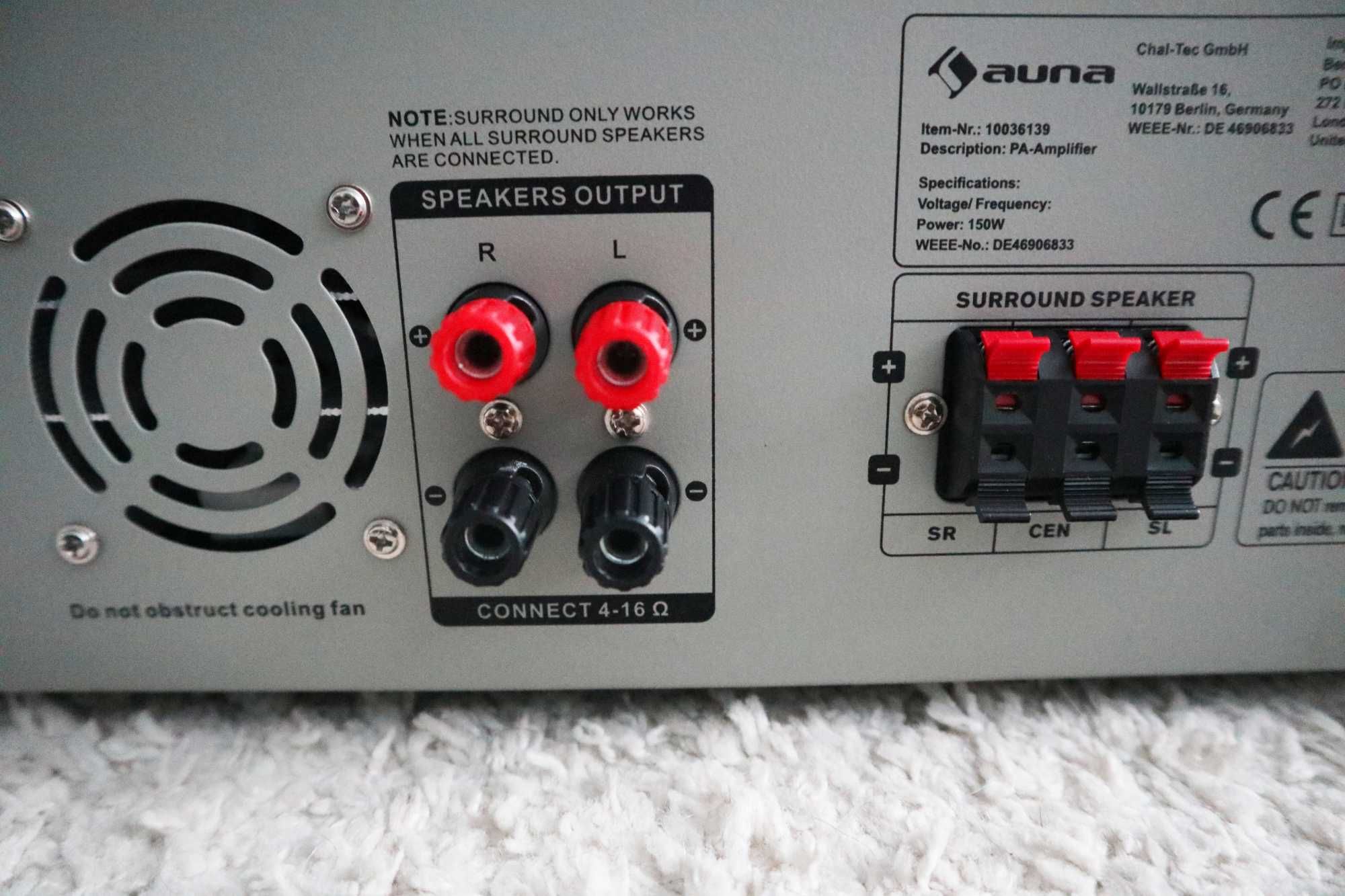 Усилитель  звука проигрыватель Auna AMP3800bt  Bluetooth USB и SD