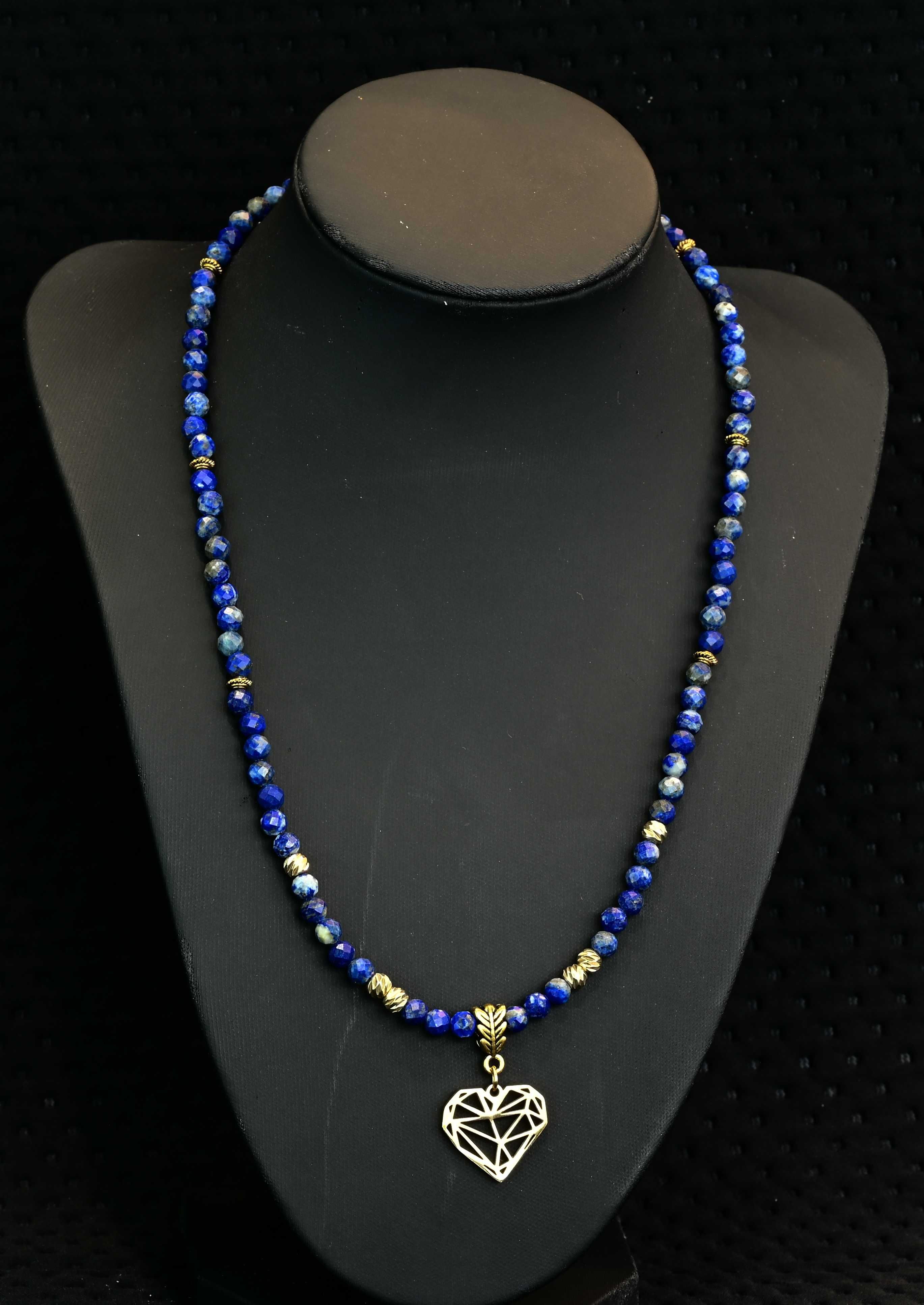 Naszyjnik na lince; Lapis lazuli