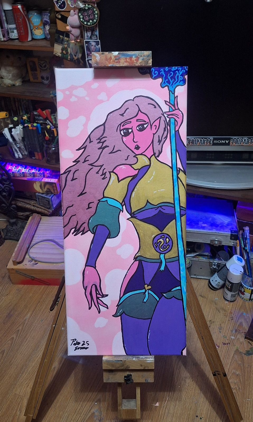Quadro autoral em tela (único) 30x70cm