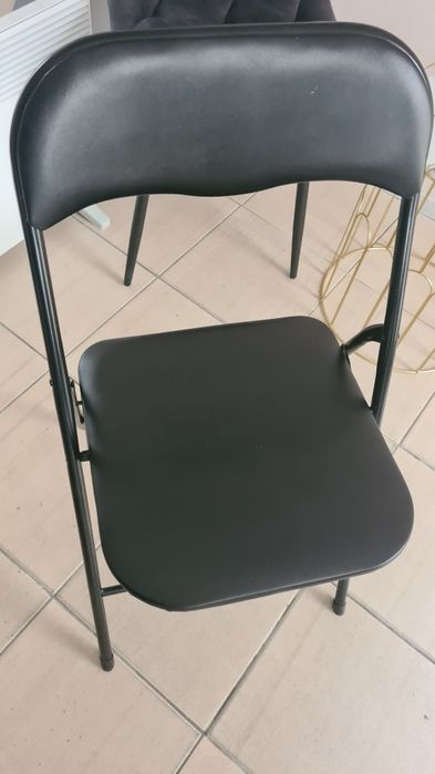 2 x skladane czarne krzesła