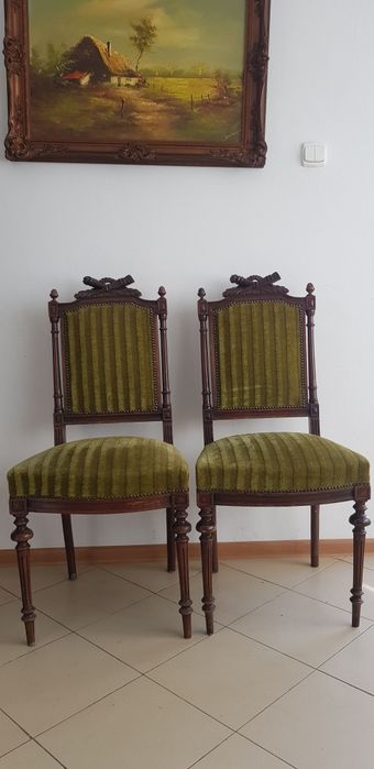 Krzesła motyw myśliwski, Ludwik, barok Queen ann