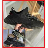 Кросівки чоловічі літні Adidas Yeezy boost 350 чорні рефлективні