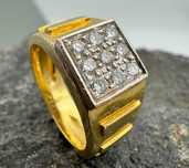 Sygnet Złoty próby 750 z DIAMENTAMI 0.25ct - 6.8g p.750 18k - ROZ. 8