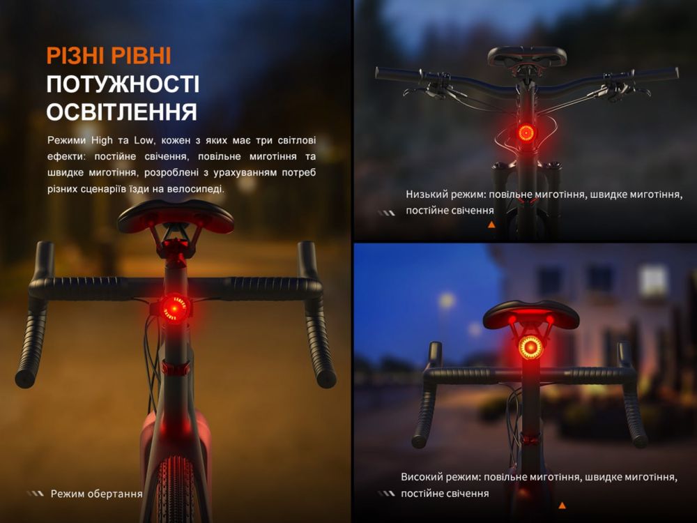 Задня велофара Fenix BC06R з акумулятором