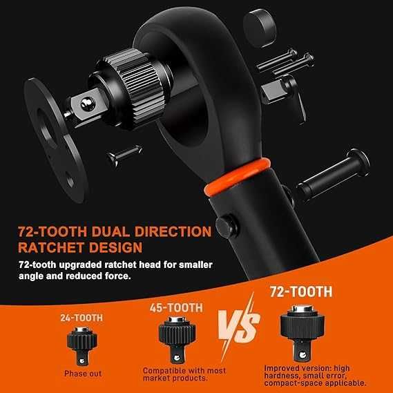 AivaToba Klucz dynamometryczny 1/4" od 2 do 24 Nm, 33-częściowy