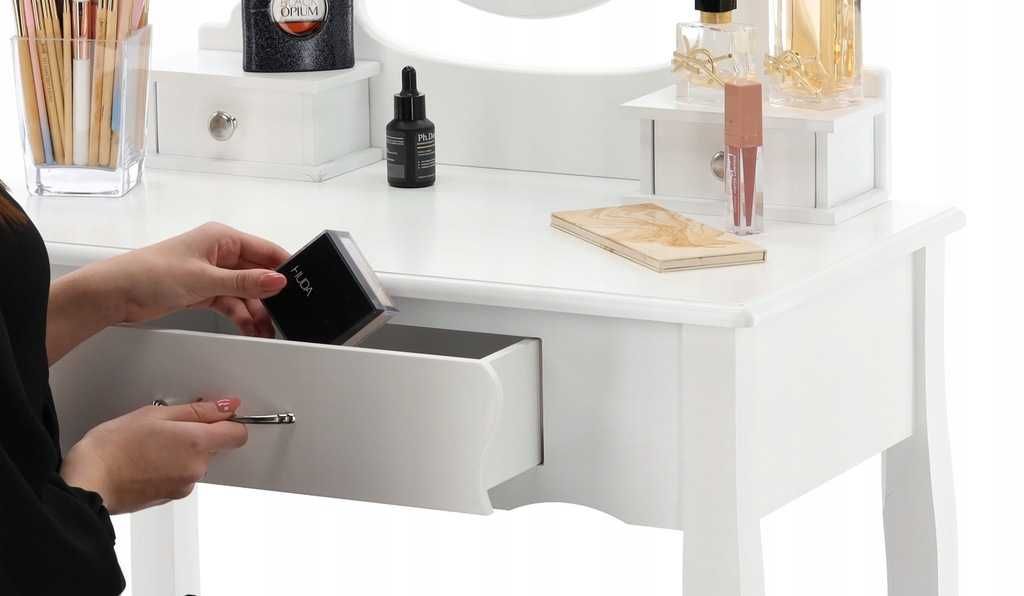 Toaletka kosmetyczna z lustrem led + taboret PHO0052LED