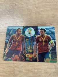 Iniesta Xavi karta double trouble fifa brasil 2014