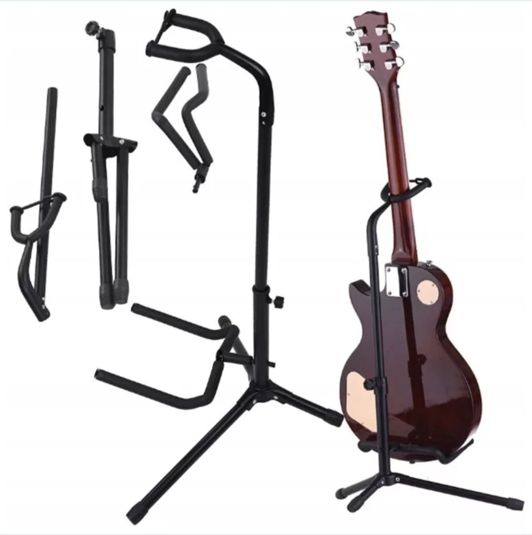 Statyw stojak gitarowy składany regulowany wieszak na gitare czarny