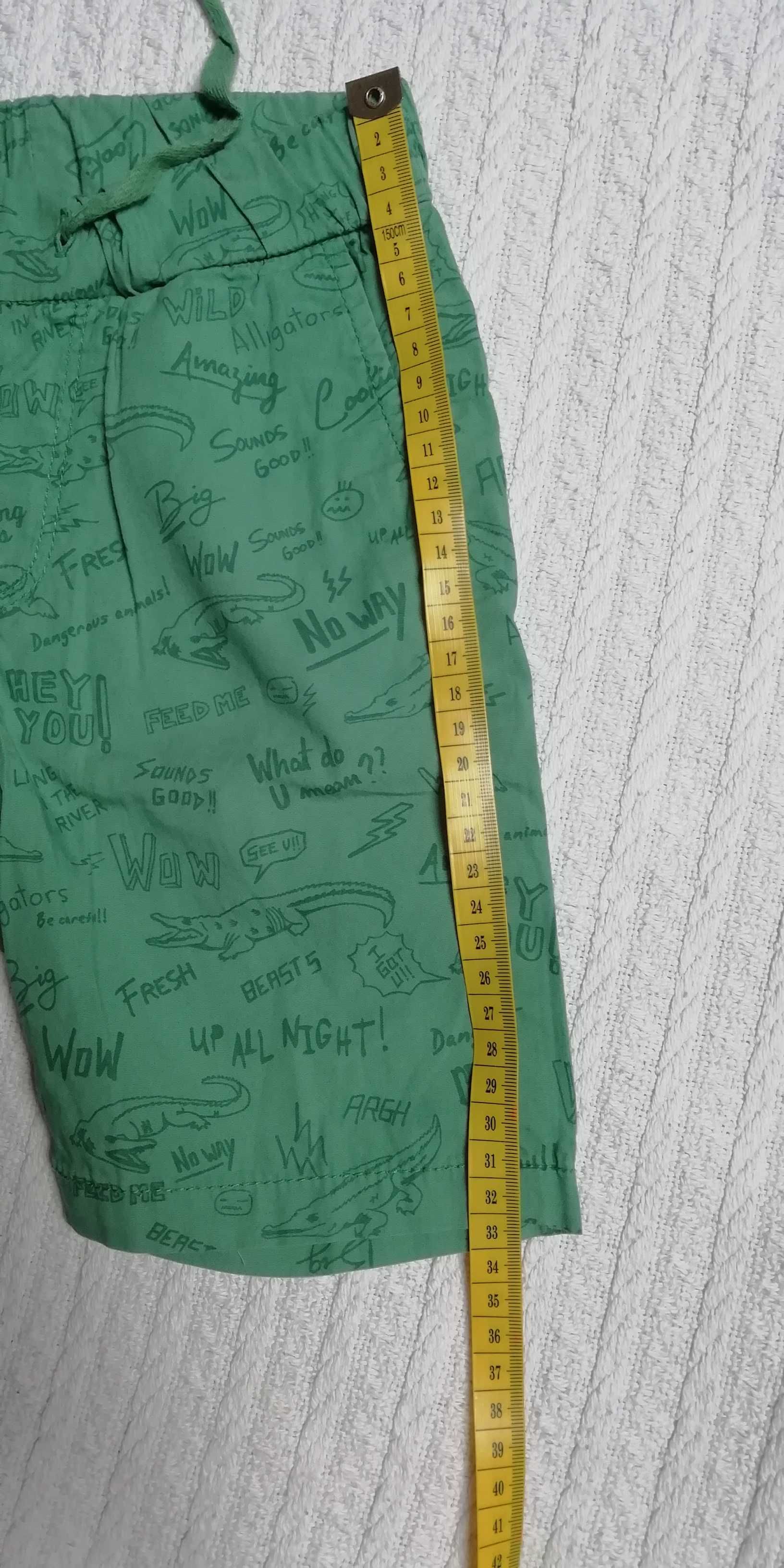 Spodenki chłopięce krótkie zielone H&m 104cm, 3-4lat