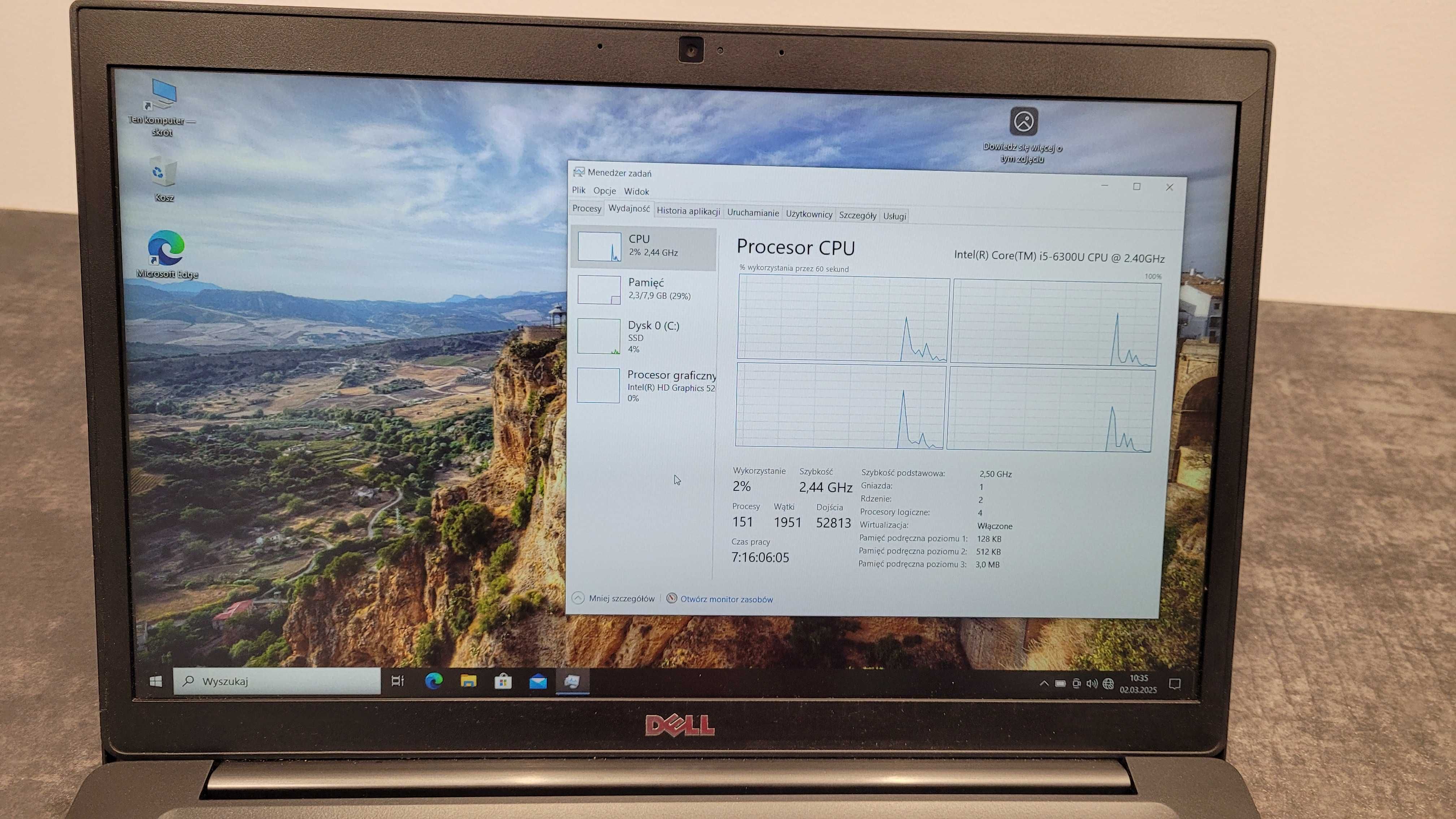 Laptop Dell Latitude 5480, Kamera - Windows 10 Pro (Klasa A-)