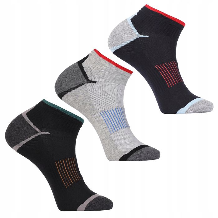 Stopki Skarpetki Męskie Bawełniane Skarpety Paski Moraj 3-Pary 43-45