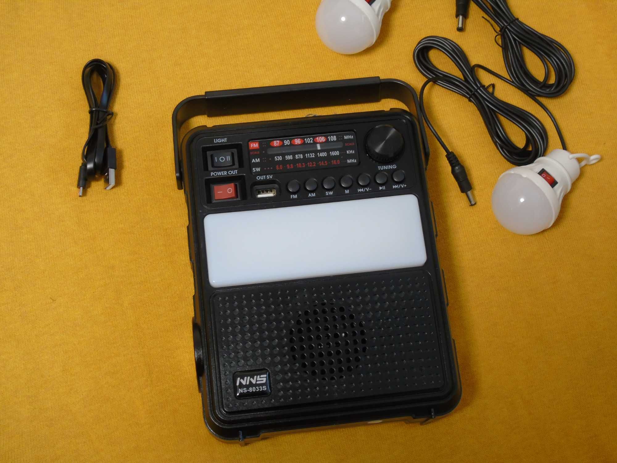 Портативна сонячна радіо станція із сонячною панеллю Bluetooth+FM+USB