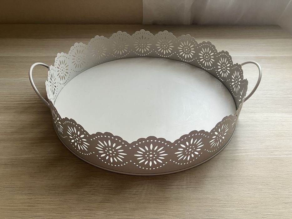 Taca szara 30-36cm śniadaniowa, imprezy rodzinne, ogrodowe, panieński