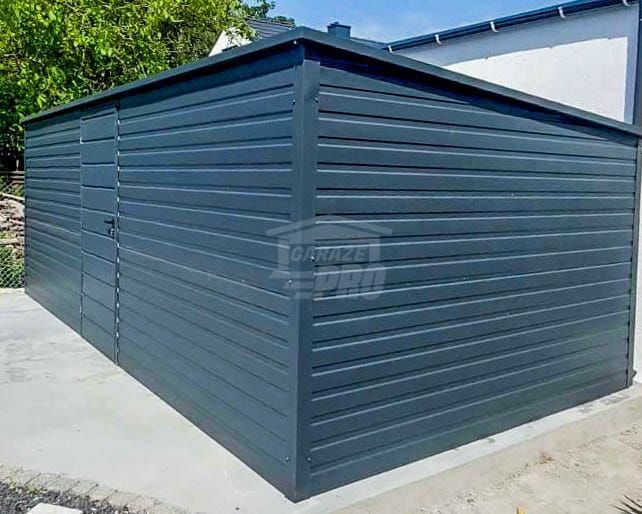 Schowek - Domek Ogrodowy 6x3m - Drzwi Antracyt dach spad w tył GP438